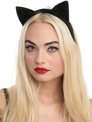 Black Plush Cat Ear Headband