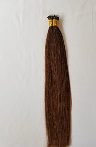 18″ 100grams,100strands,Nano Ring (Nano Tip) Remy Human Hair Extensions #6 Medium Chestnut Brown