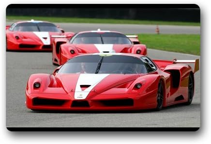 Ferrari Fxx Race Cars Custom Outdoor Indoor Doormat Personalized Design Machine-Wahable Neoprene Rubber Doormat 23.6x15.7 Inch