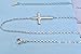 Silver Sideways Cross Pendant Necklace .925 Sterling Silver Women's 16