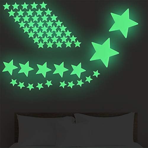 Bebe Puericulture Decorations Murales Multicolor Xlgx 100 Points Lune Et Etoiles Phosphorescentes Stickers Muraux Fluorescents Lumineux Autocollant Plafond Pour Decoration De Chambre Denfant Bebe Musteqil Az