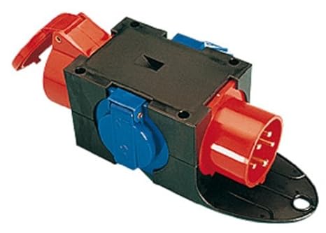 Bachmann 349.029 CEE-Adapter Stecker und 1xCEE Steckdose, Schwarz/Rot/Blau