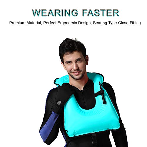Faxpot Men/ Women Adult Inflatable Life Jacket Snorkel Vest For Swimming Safety - Thumbnail 6