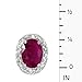 14k White Gold Oval Ruby And Diamond Earrings