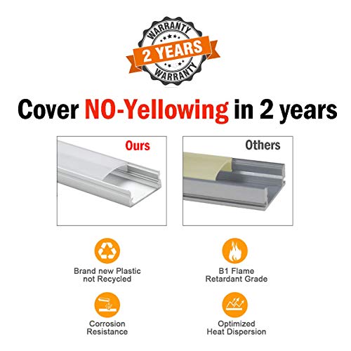 LED Aluminum Channel 40x3.3ft,LED Profile with Cover and Complete Mounting Accessories for Led Strip Light Installation