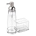 iDesign Clarity Plastic Dispenser Countertop Scrubby Kitchen, Bathroom, Vanity Counter Organization, Soap Pump Caddy