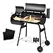 Giantex BBQ Grill with 2 PCS BBQ Grill Mat, Charcoal Barbecue Grill with Non Stick Baking Mats Offset Smoker Barbecue Oven with 2 PCS Bake Nonstick Grilling Mats, Perfect for Patio, Home Use