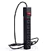 Masione 6-Outlet Power Strip 5 FT 6 Outlet Power Socket With 5-Foot Extension Cord, Heavy-Duty 2500W Black