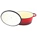 Zelancio Cookware 6-Quart Enameled Cast Iron Oval Dutch Oven Cooking Dish with Skillet Lid, Cayenne Red