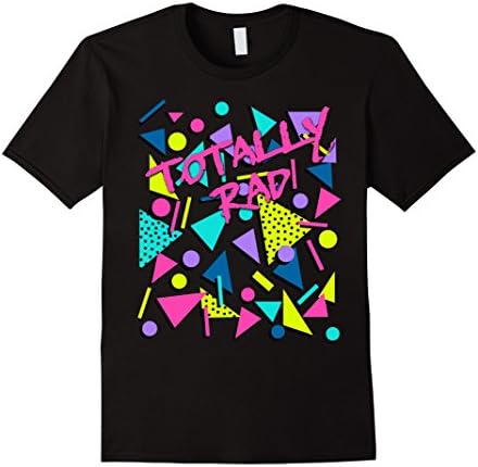 Mens Totally Rad 80s Throwback T-Shirt Large Black