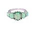 CiNily Silver Plated Green/Pink/White Fire Opal Ring Emerald Gemstone Ring Size 5-12