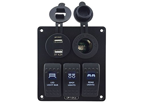 IZTOSS-Blue-led-3-gang-DC12V24V-blue-switch-panel-with-led-power-socket-42A-dual-USB-voltmeter-and-wiring-kits IZTOSS-Blue-led-3-gang-DC12V24V-blue-switch-panel-with-led-power-socket-42A-dual-USB-voltmeter-and-wiring-kits