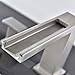 Waterfall Stainless Steel Two Handle Three Hole Widespread Bathroom Faucet, Brushed Nickel Bathroom Sink Faucet With Hoses