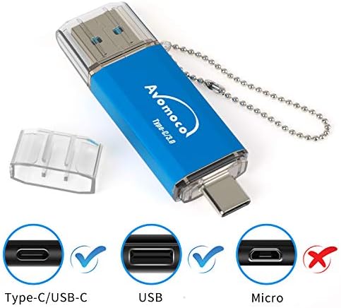 Avomoco USB 3.0/3.1 32GB Type C Dual High Speed Flash Drive for USB C Phones,Tablets,Photo Stick for Samsung Galaxy S8/S8+/S9/S9+,Note7/8/9,A6S/A9S,Google Pixel,LG,Hua Wei.(Not for MacBook pro 2018)