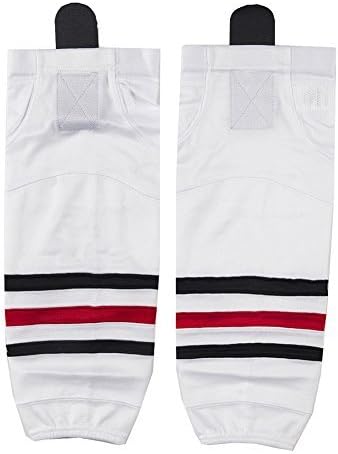 Youth Ice Hockey Socks White, COLDINDOOR Kids Child Team Protect Stripe Dry Fit Ice Hockey Dry Socks Boy Mesh White XXS