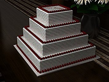 Set of 4-piece square cake baking pans by Euro Tins 6, 8, 10 & 12 Inch (4" Deep)