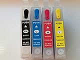 Empty set of Inkrefillable brand T124120-BCS T124 124 refillable ink cartridges for stylus NX125 NX127 NX130 NX230 NX420 workforce 320 323 325 435 AIO