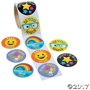 200 Jumbo - BE YOU - SHINE Bright - STICKERS - DIVERSITY Tolerance ACCEPTANCE - BE YOURSELF - 2.5" Classroom GIVEAWAYS Party Favors TEACHERS