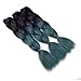 Ombre Braiding Hair 3 packs Jumbo Braiding Hair Extensions For Braiding Twist 24 Inch 100g/Pack (Black/Dark green)