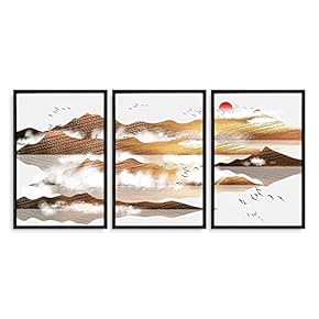 Lovely Piece of Art With a Professional Touch Framed for Living Room Bedroom Abstract Great Landscape for x3 Panels