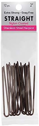 Marilyn Faye's U-Shaped Straight Hair Pins (Set of 12) (2 inch, Brown)