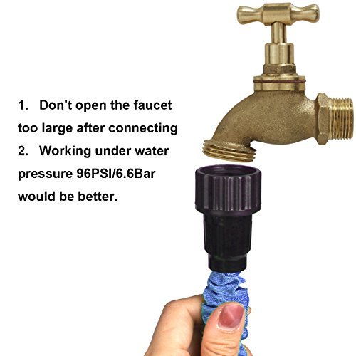 CampFENSE Garden Hose 7 Spray Modes with Storage Bag 50FT or 75FT Expandable Extra-Strength Latex Water Shrinking Hose Adjustable Durable Flexible Magic Hose (75FT, Blue)