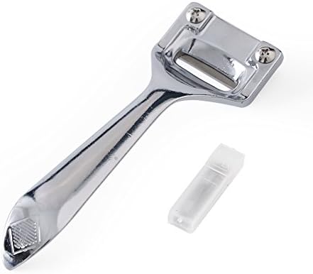 Skiver Skiving Tool Professional Leathercraft Skiver for Peeling and Thinning with 3pcs Replacement Blades(Silver)
