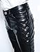 Idopy Men`s Black Slim Fit Soft PU Faux Leather Biker Pants