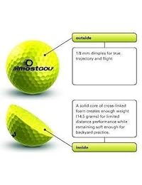 Mejor práctica pelotas de golf en el planeta. Perfecto para entrenamiento de golf. Contacto para sólidos, ideal opinión. Limitada de vuelo para Patio Uso. Seguro para en interiores.