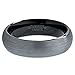 Tungsten Wedding Band Ring 6mm for Men Women Comfort Fit Black Enamel Domed Brushed Lifetime Guarantee Size 9
