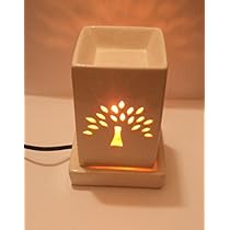 Micro 100 Tools Pure Source India Electric Aroma Burner square Shape with 10 ML Aroma Oil Lemon Gras