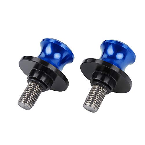 XX eCommerce Motorcycle Motorbike 1 Pair Swingarm Swing arm 6mm Slider Spool Stand Screw Stud Bolt Nut Kit for Yamaha R1 R3 FZ MT 07 09 Aprilia (Blue)