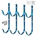 Swimming Pool Aluminum Pole Hanger Set, Blue, 2-Pack (4 Hooks), For Telescoping Poles, Leaf Rakes, Skimmers, Nets, Brushes, Vacuum hoses and More!