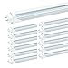 JESLED 4FT T8 LED Type B Tube Light Bulbs, 24W 5000K Daylight White, 3000LM, 4 Foot T12 LED Replacement for Flourescent Tubes, Ballast Bypass, Dual-end Power, Clear, Warehouse Shop Lights (12-Pack)