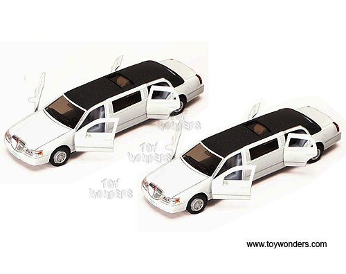 Lincoln Town Car Stretch Limousine (1999, 1/38 Scale Diecast Model Car, White) 1 Vehicle Per Order