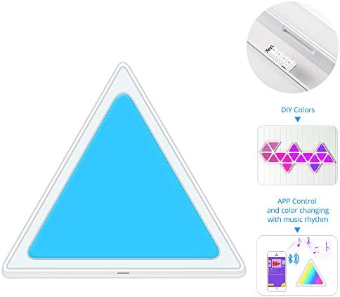 BENEXMART Smart LED Light Panels Multicolor Triangle Panel Google Assistant and Alexa Voice Control Kit for Room/Party/Wall Lighting (Tuya app + Voice Control, Light Panel)