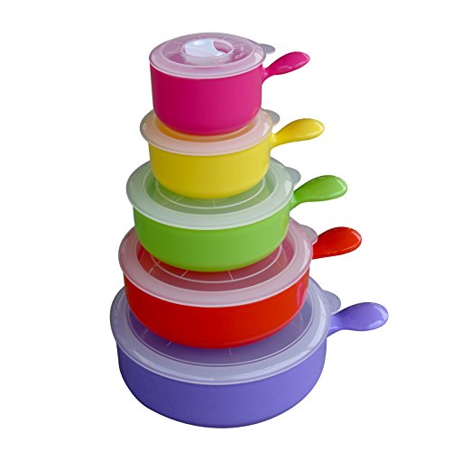 Evelots set of 5 deluxe microwave and freezer bowls, ki…
