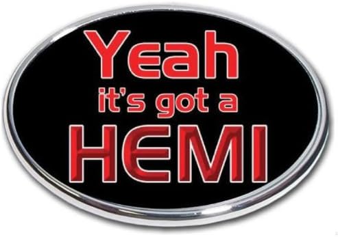 Yeah It's Got a Hemi Hitch Cover 2" Hitch Receiver - 3/8 Inch Thick High Grade Aluminum - Size Measures 4" X 6"