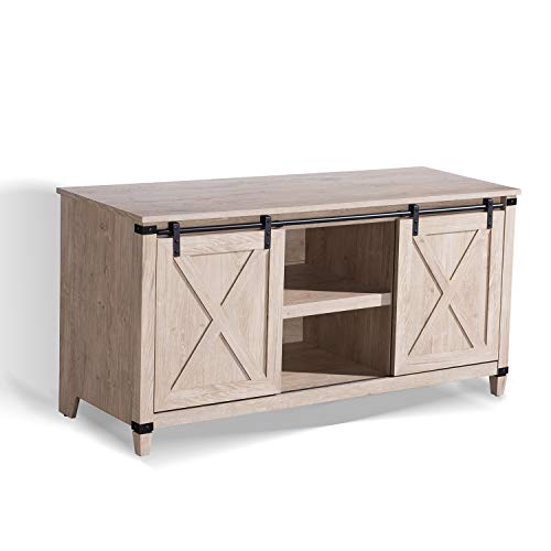 image for Sekey Home Sliding Barn Door TV Stand | Entertainment Center | TV Cons