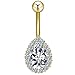 Body Jewelry/Navel Rings/Belly Piercing 14g Titanium Steel Zircon Teardrop Belly Button Ring