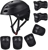 Kid's Protective Gear Set,Roller Skating Skateboard BMX Scooter Cycling Protective Gear Pads (Knee Pads+Elbow Pads+Wrist Pads+ Helmet)