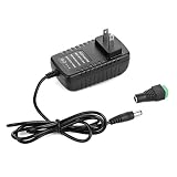 Mavel Star DC 12V 2A Power Supply Adapter, AC 100-240V to DC 12V Transformers Switching Power Outlet Converter 2.1mm X 5.5mm US Plug
