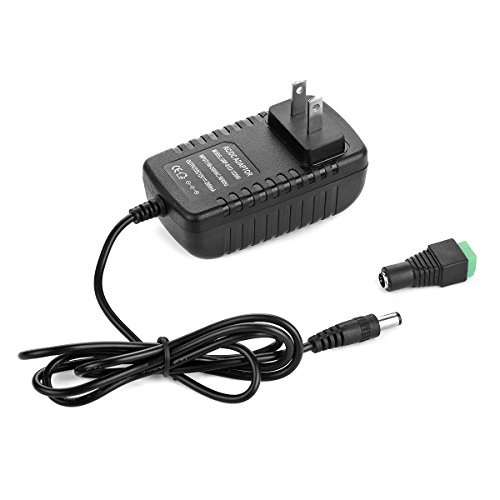 Mavel Star DC 12V 2A Power Supply Adapter, AC 100-240V to DC 12V Transformers Switching Power Outlet Converter 2.1mm X 5.5mm US Plug