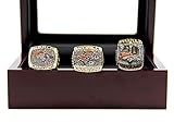 Kickoff101 1997 1998 2015 Denve' Broncos Championship Rings with Display Case Set