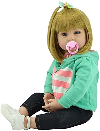 Babyfere Reborn Toddler Dolls Girl Real Life Silicone 18 Inch Reborn Toddlers Blonde Hair Children Presents
