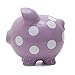 Child to Cherish Ceramic Polka Dot Piggy Bank, Purple
