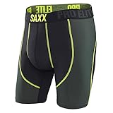 Saxx Pro Elite 2.0 Long Leg Modern Forest/Black/Lime L Mens Underwear
