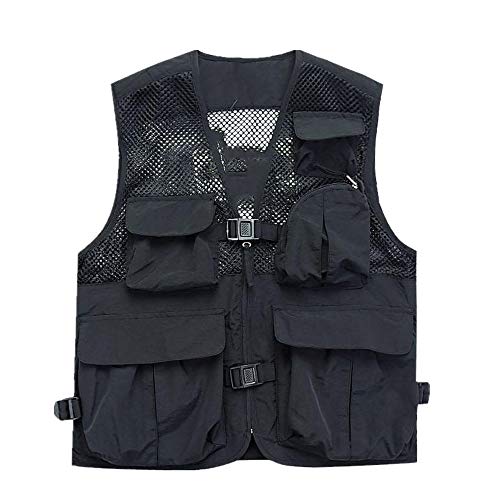 Atmungsaktive Weste Multi Pocket Multifunktionale Outdoor Herren Angeln Fotografie Weste Anglerweste – Bild 6