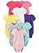 Carter's Baby Girls' 8-Pack Short-Sleeve Bodysuits, Multi/Pink, Newborn