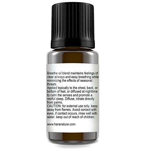 Best Deep Breath Essential Oil Blend -100% Pure, Therapeutic Grade - Sinus Relief, Allergy, Congestion, Cold, Cough, Headache.(USA) - 10ml